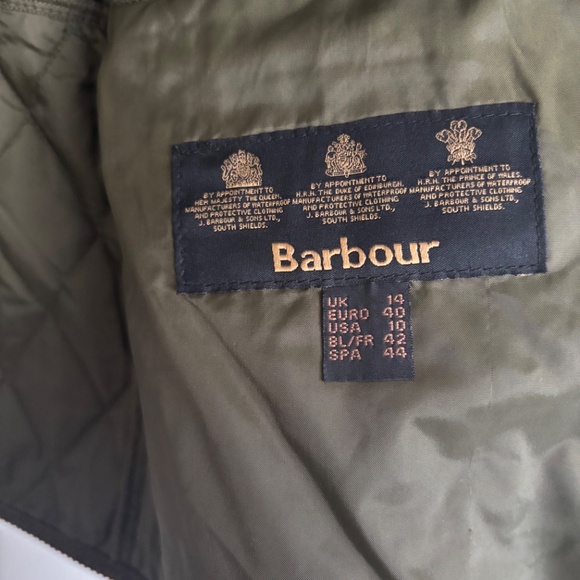 Women’s Barbour jacket / coat kaki green quilted - Picture 3 of 7